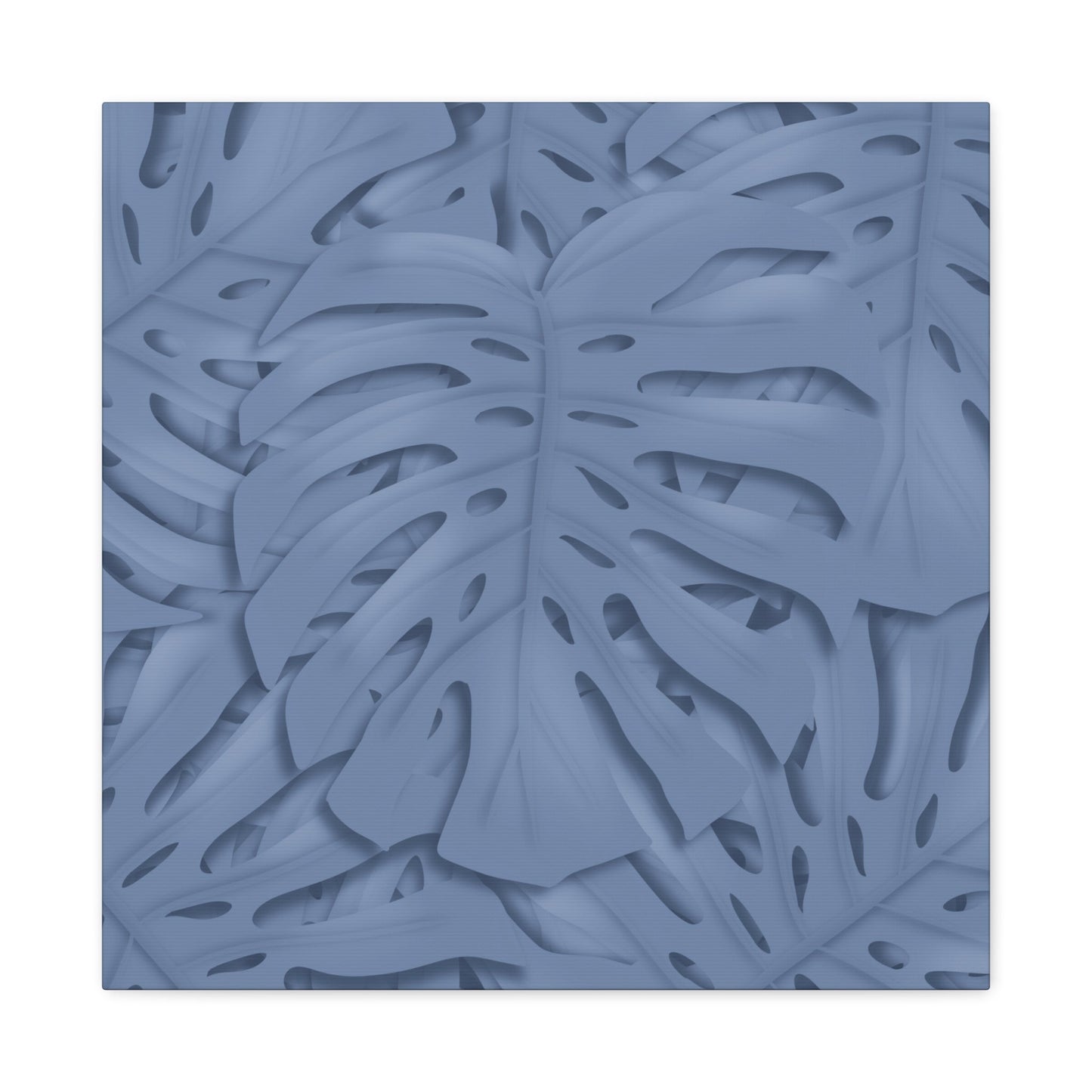 Blue Monstera Canvas Print – Botanical Wall Art