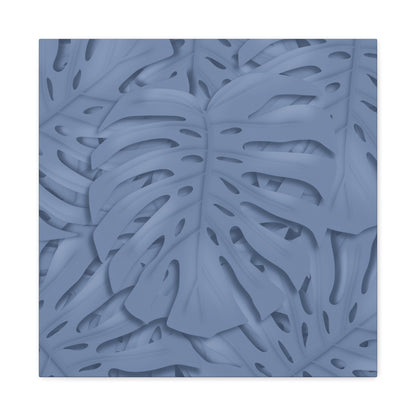 Blue Monstera Canvas Print – Botanical Wall Art