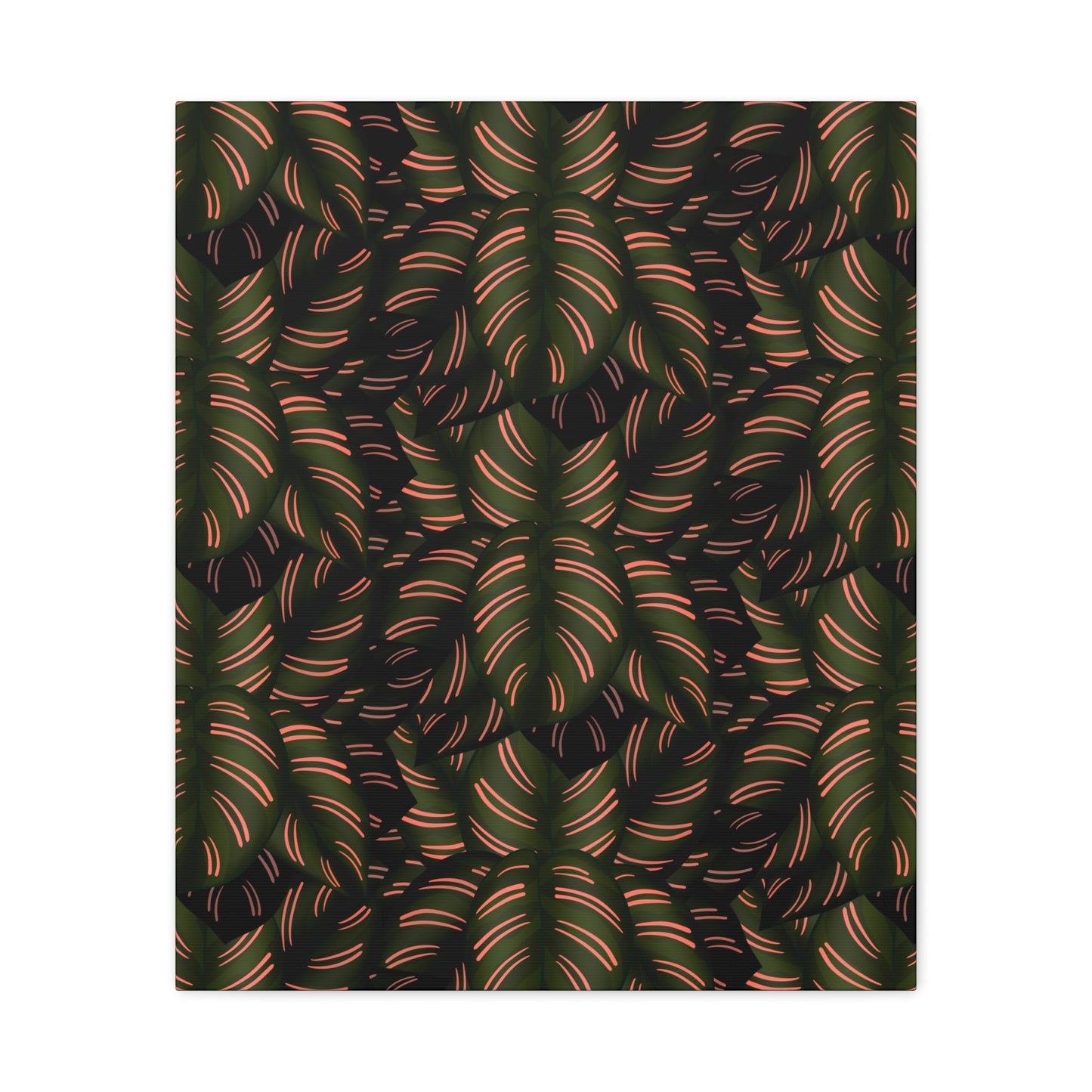 Calathea Pinstripe Pattern Canvas Print – Botanical Wall Art