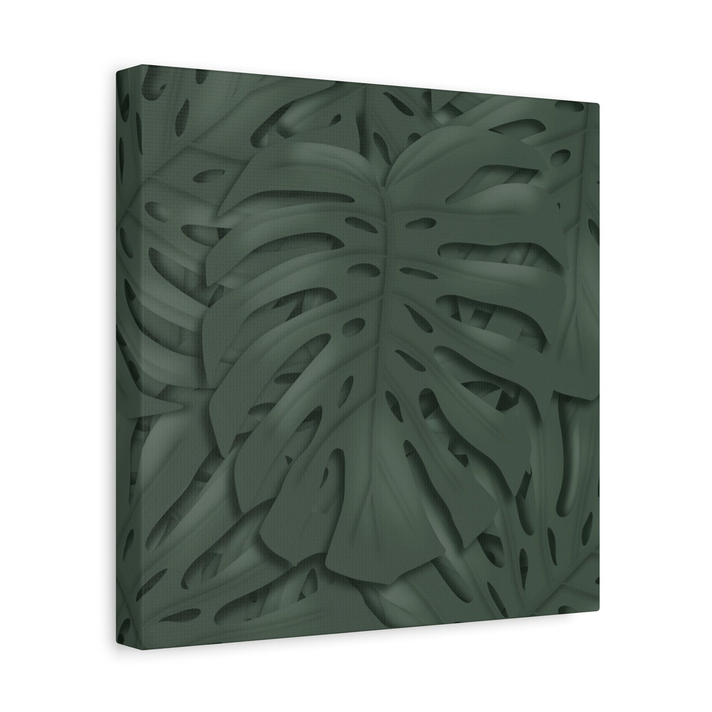 Deep Green Monstera Canvas Print – Botanical Wall Art
