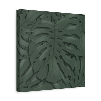 Deep Green Monstera Canvas Print – Botanical Wall Art