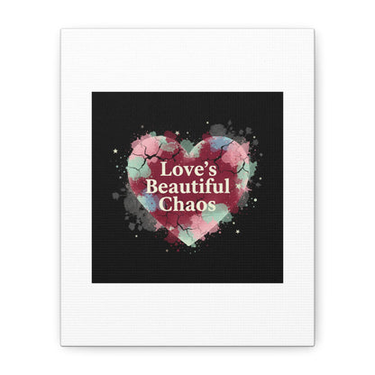 Love's Beautiful Chaos Canvas Print | Soft Grunge Hearts, Distressed Heart Art