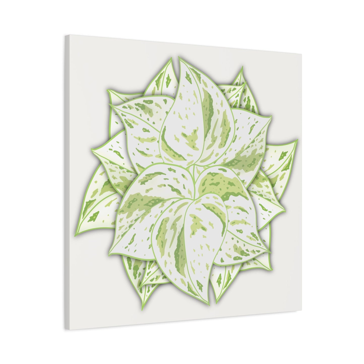 Snow Queen Pothos Canvas Print – Botanical Wall Art