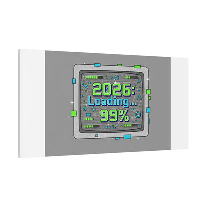 2026 Loading 99% Canvas | NYE countdown, retro system interface