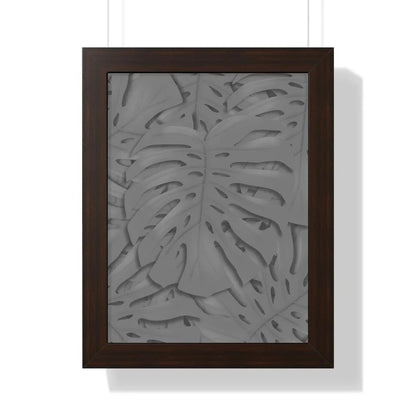 Grey Monstera Framed Print – Botanical Wall Art
