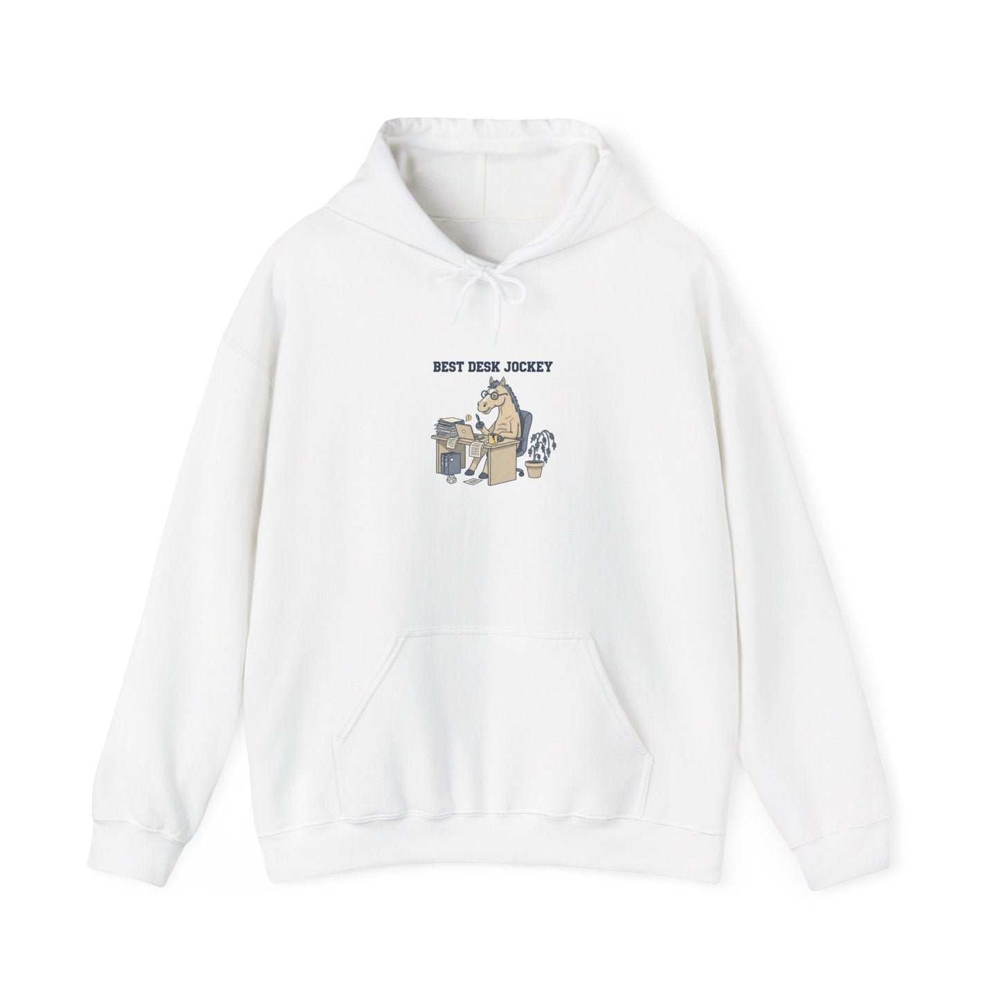 Work Horse Jockey Hoodie | corporate burnout parody, office horse design