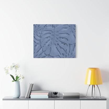 Blue Monstera Canvas Print – Botanical Wall Art