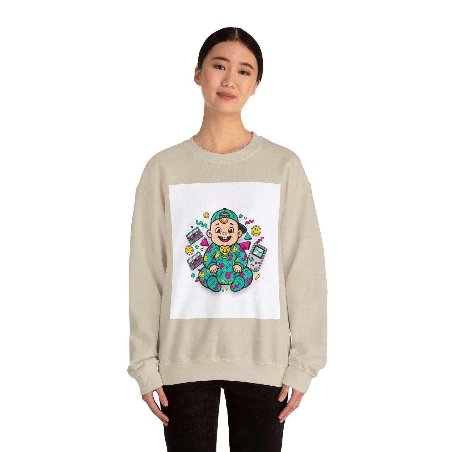 Retro Gamer Baby Crewneck Sweatshirt — Cute Arcade Controller Design