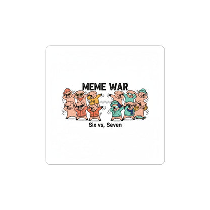 Meme War Sticker | Retro Cartoon Squad, Cute Viral Comic Sticker