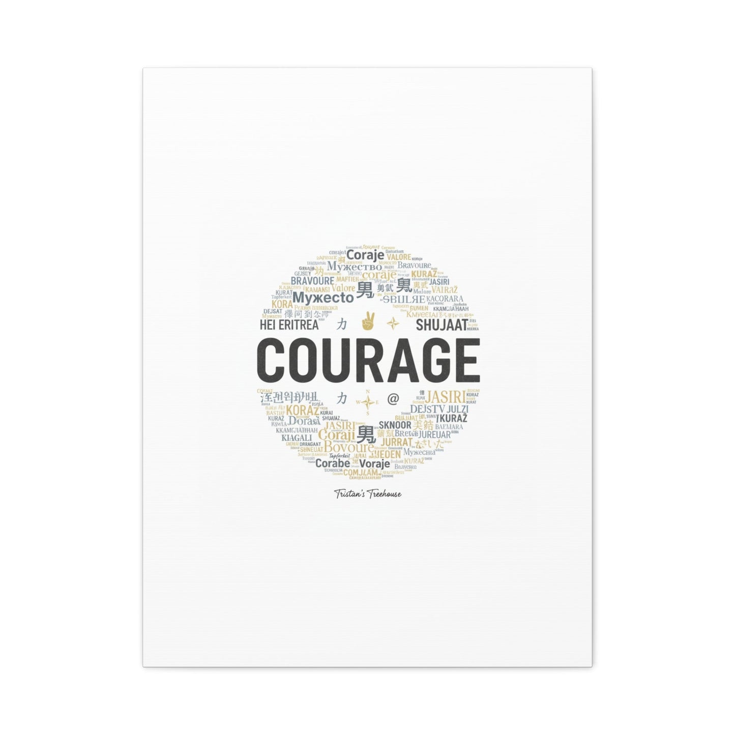 Courage Word Cloud Canvas | Fresh-Start Minimalism art print