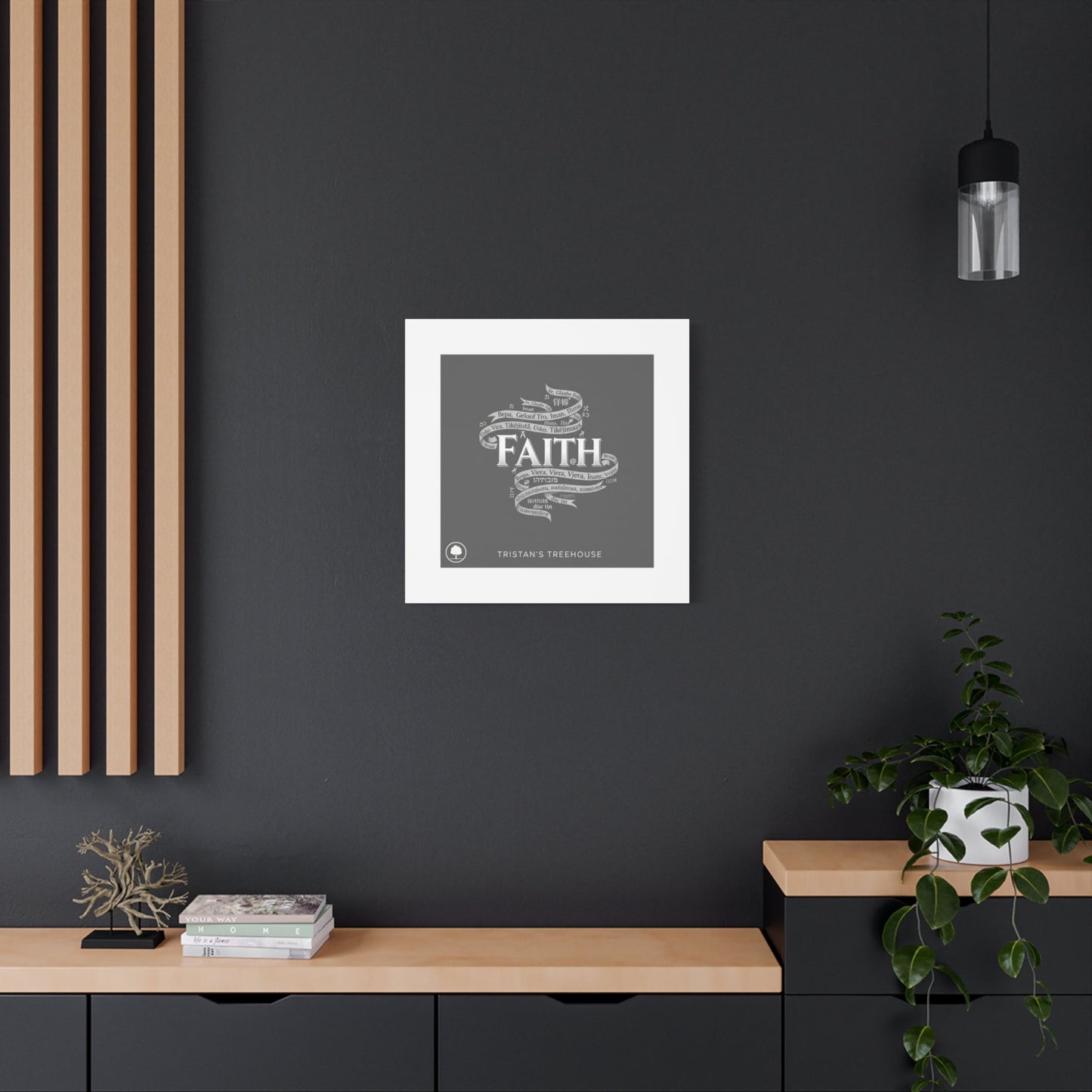 handwritten faith ribbon Canvas | sketch aesthetic, doodle design