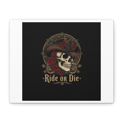 Ride or Die Skull Canvas | Western Skull Art, Gothic Americana