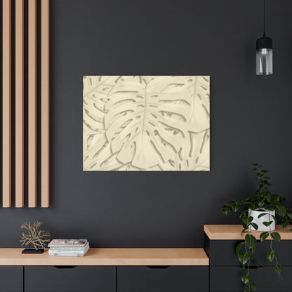 Beige Monstera Canvas Print – Botanical Wall Art