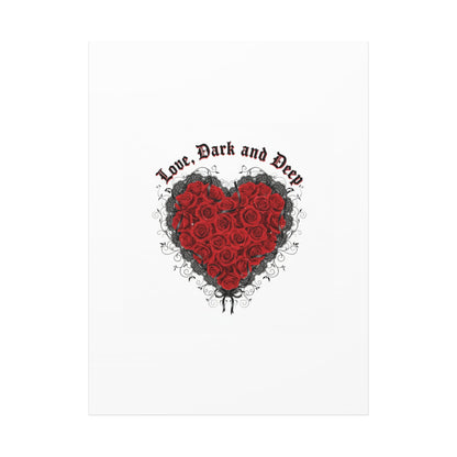 Love Dark and Deep Heart Canvas, Nu Romantic Gothic Romance, 80s Nostalgia