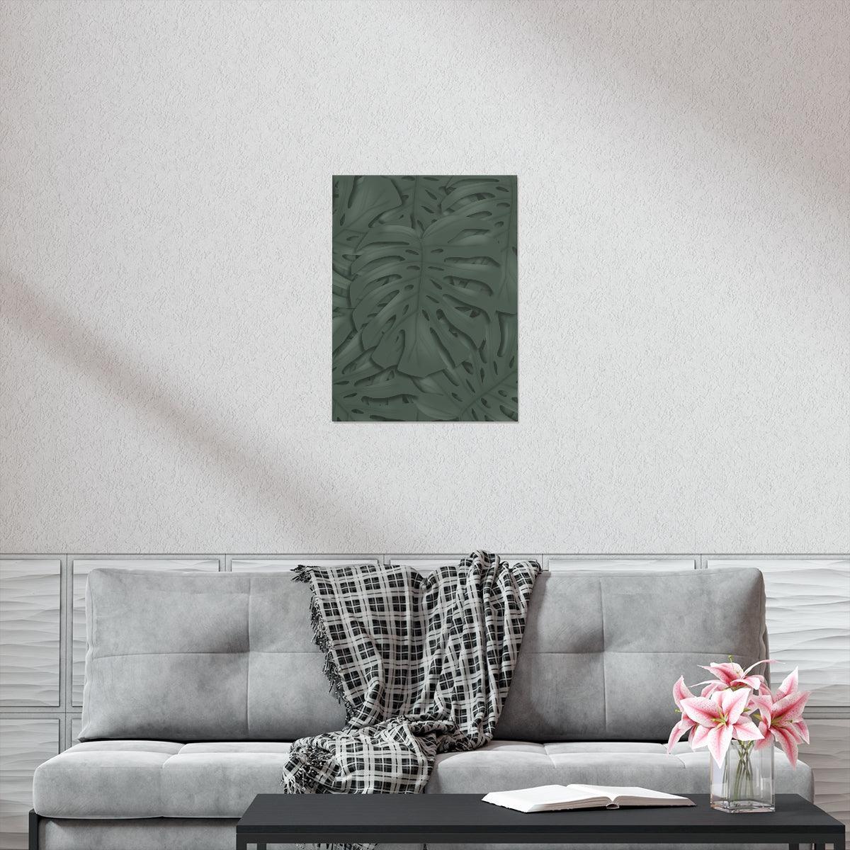 Deep Green Monstera Botanical Print – Unframed Wall Art