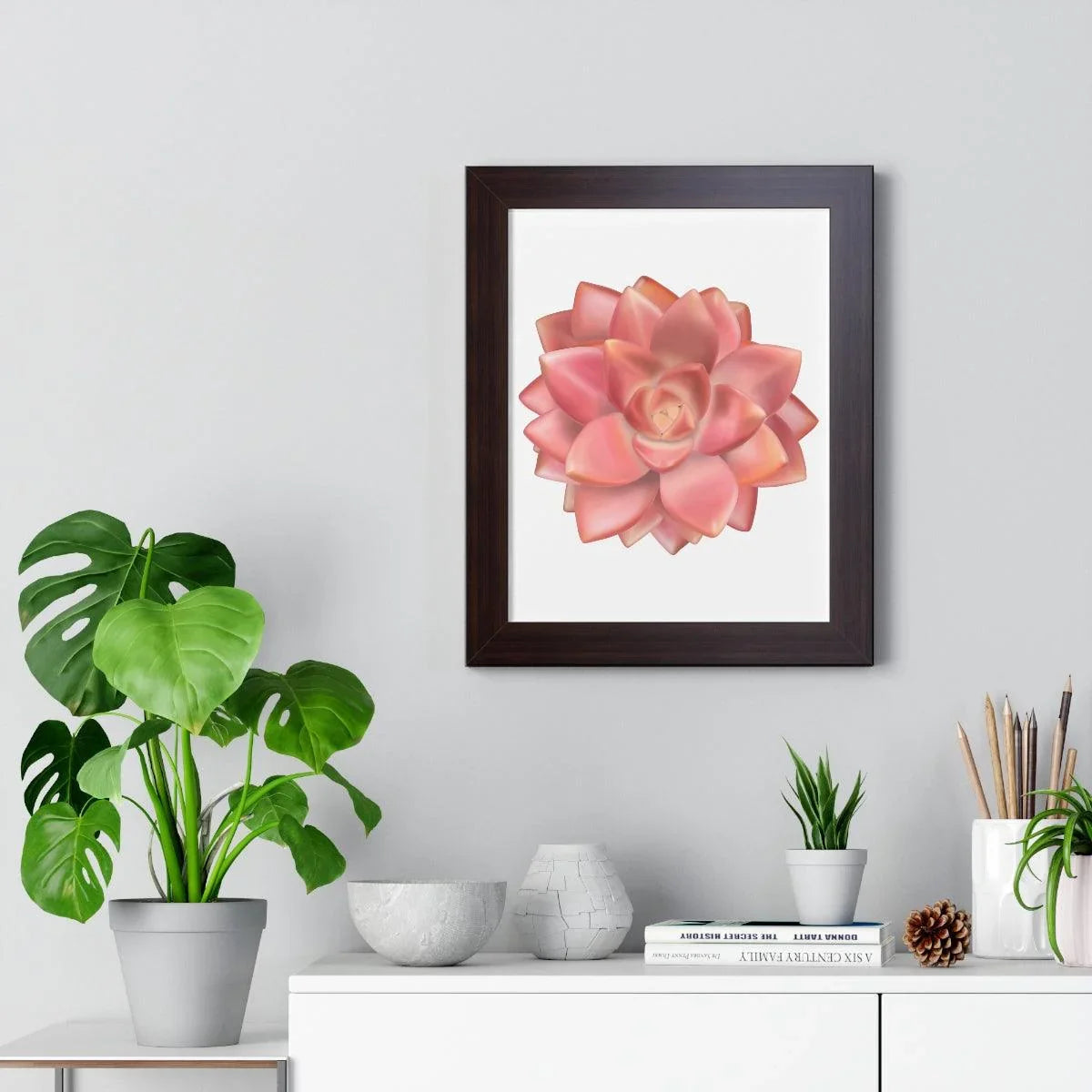 Graptosedum California Sunset Succulent Framed Print – Botanical Wall Art