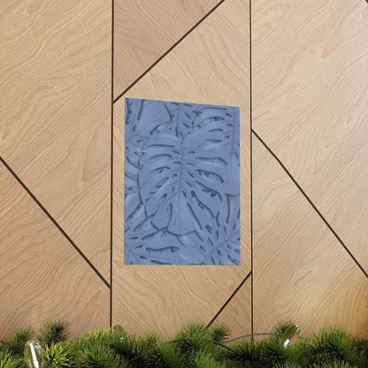 Blue Monstera Botanical Print – Unframed Wall Art