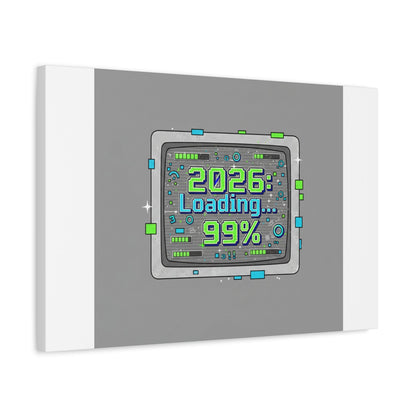 2026 Loading 99% Canvas | NYE countdown, retro system interface