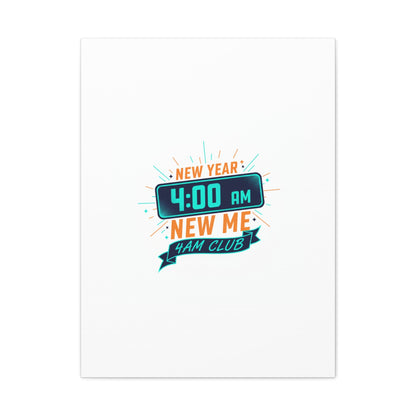 4AM Club New Year Graphic Canvas | Holiday Party Novelty, Festive New Year Decor