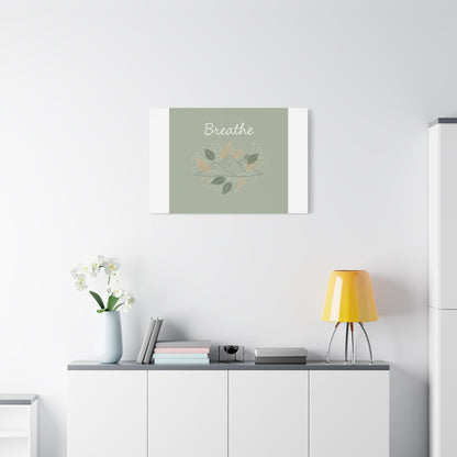 Breathe Mountain Line Canvas | Nature Symbols, Minimal Forest Wall Art