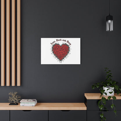 Love Dark and Deep Heart Canvas, Nu Romantic Gothic Romance, 80s Nostalgia