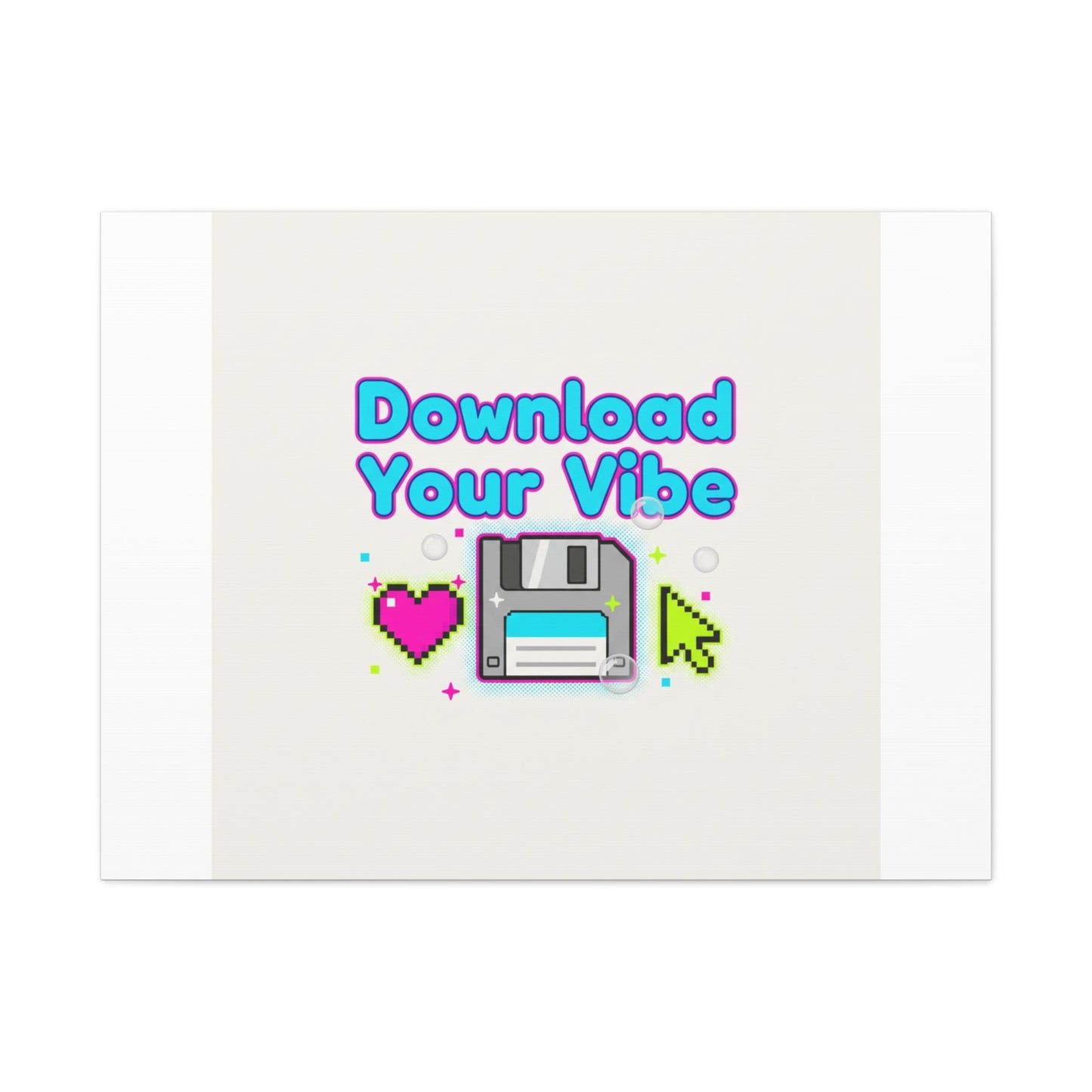 Download Your Vibe Canvas | Y2K Retro Tech, Pixel Floppy Disk Poster