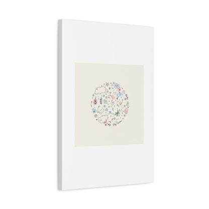 Doodle Circle Line Drawing Matte Canvas, Hand-Drawn Sketch Art