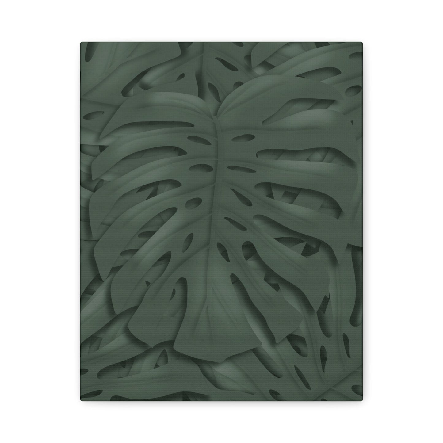 Deep Green Monstera Canvas Print – Botanical Wall Art