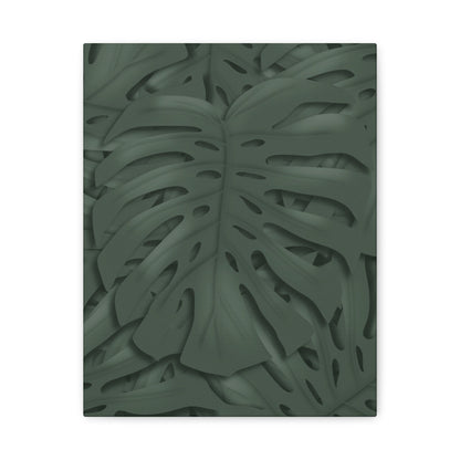 Deep Green Monstera Canvas Print – Botanical Wall Art