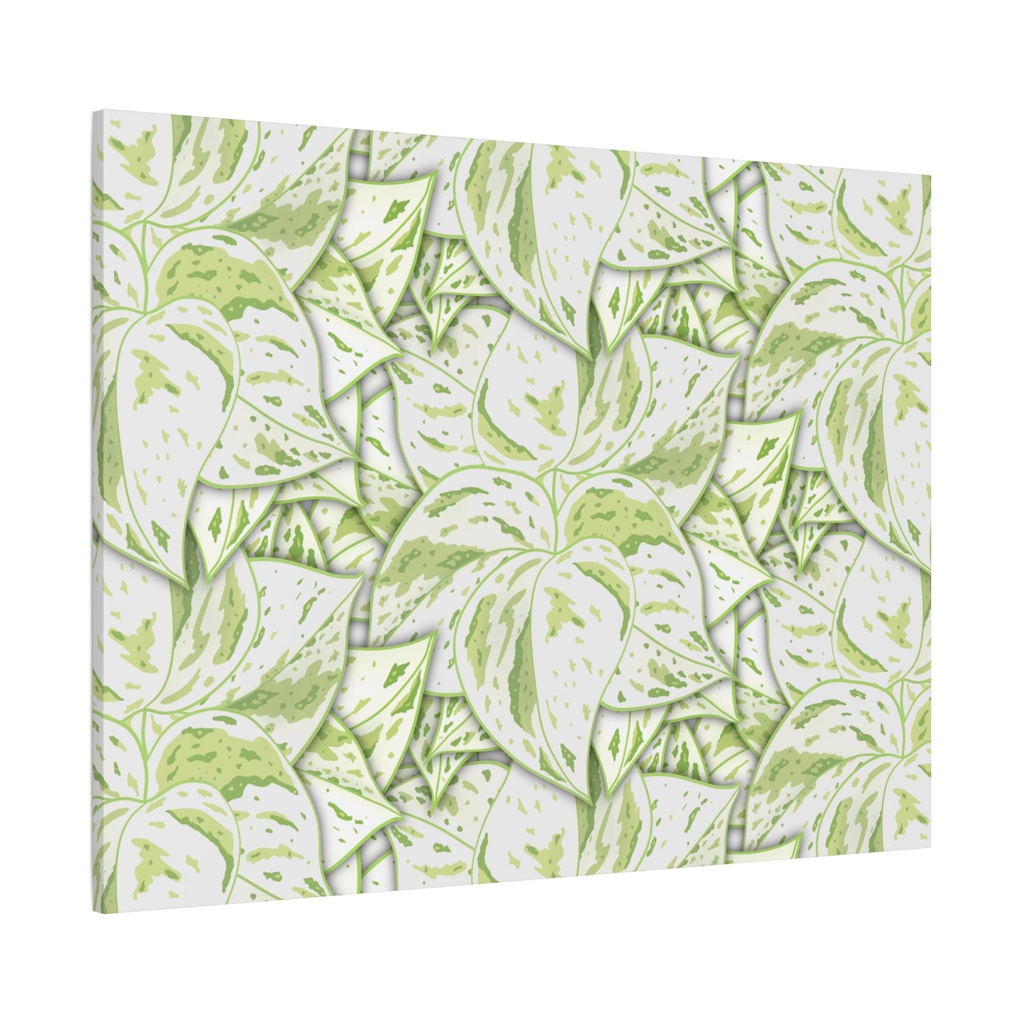 Snow Queen Pothos Pattern Canvas Print – Botanical Wall Art