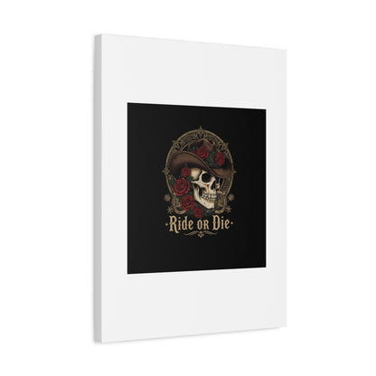 Ride or Die Skull Canvas | Western Skull Art, Gothic Americana