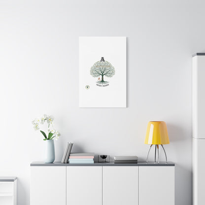 Handwritten Doodle Tree Canvas | Matte Stretched Wall Art