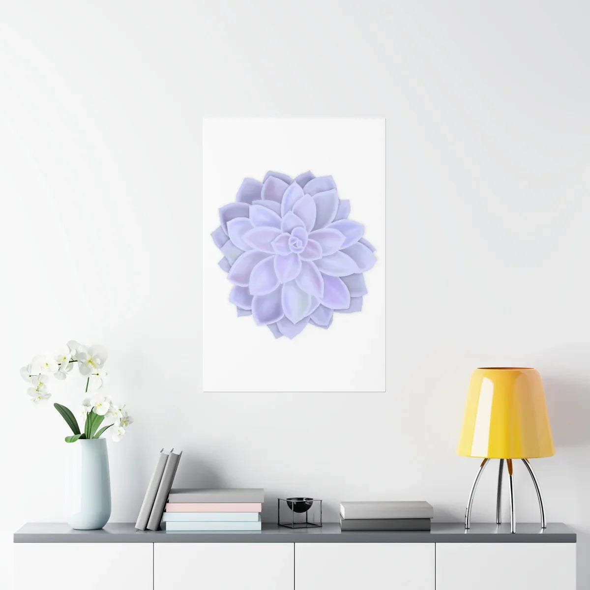 Graptopetalum Murasaki Succulent Botanical Print – Unframed Wall Art
