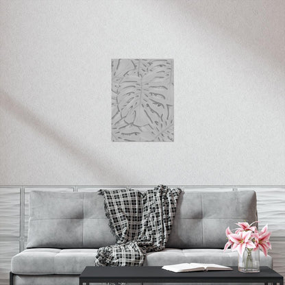 Soft Grey Monstera Botanical Print – Unframed Wall Art
