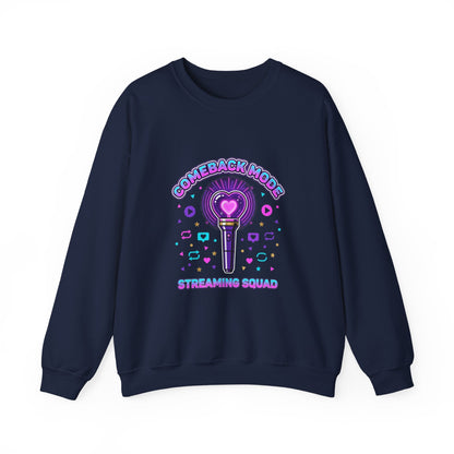 Comeback Mode Streaming Squad Crewneck, K-pop Comeback, Lightstick Fan Chant