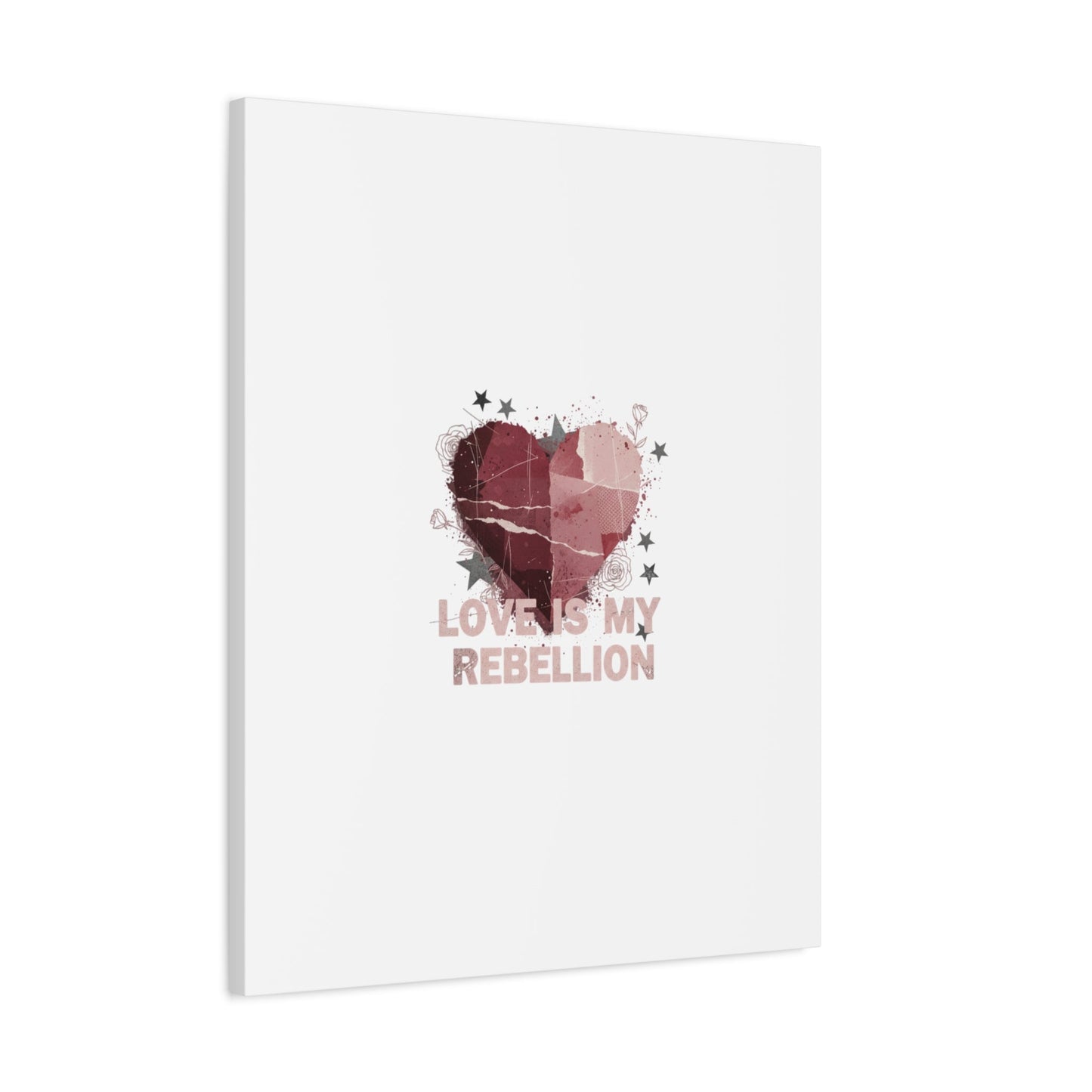 Love Is My Rebellion Canvas | Soft Grunge Hearts, Distressed Valentine Collage