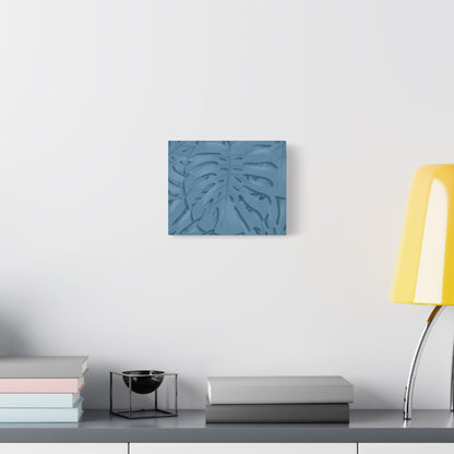 Cerulean Blue Monstera Canvas Print – Botanical Wall Art