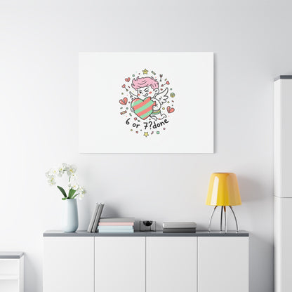 Weird Cupid heart illustration Canvas | Weird Valentine, quirky chaotic love