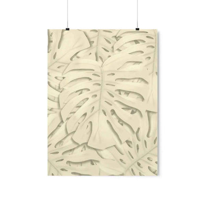 Beige Monstera Botanical Print – Unframed Wall Art