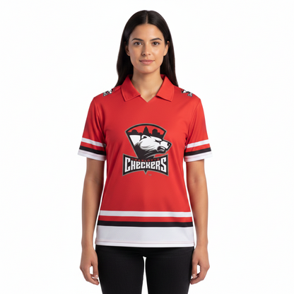 Charlotte Checkers AHL Licensed Replica Jersey Performance Polo Shirt