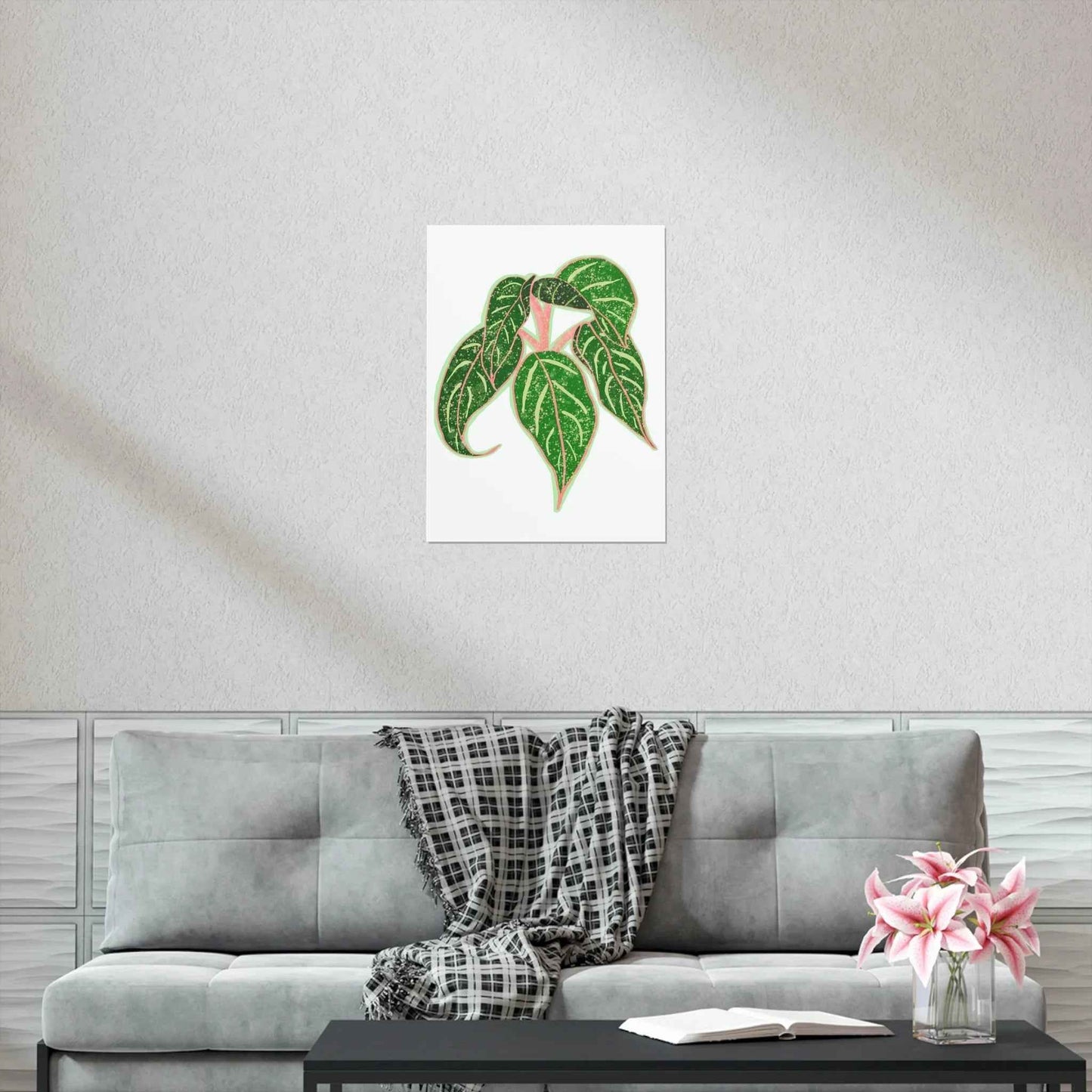 Aglaonema Sparkling Sarah Botanical Print – Unframed Wall Art