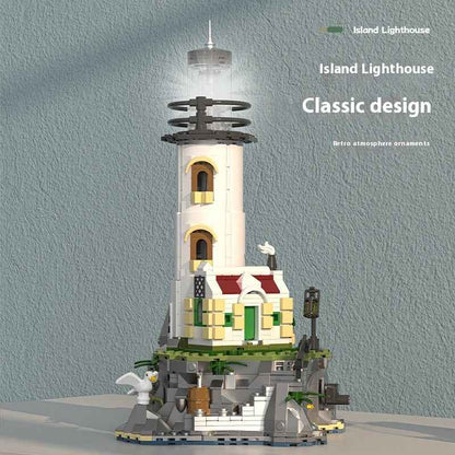 Children's Luminous Lighthouse Building Degree Assembled Building Block Toys