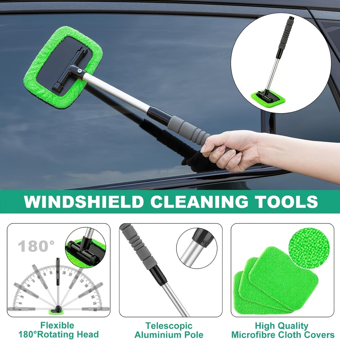 Car Full Interior & Exterior Cleaning Detailing Kit w/ Vacuum, Windshield Cleaner, Drill Brush Kit & More