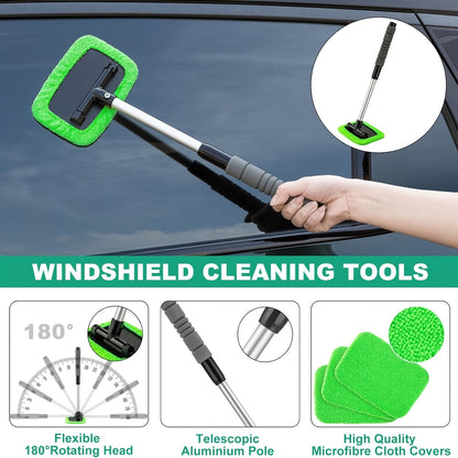 Car Full Interior & Exterior Cleaning Detailing Kit w/ Vacuum, Windshield Cleaner, Drill Brush Kit & More