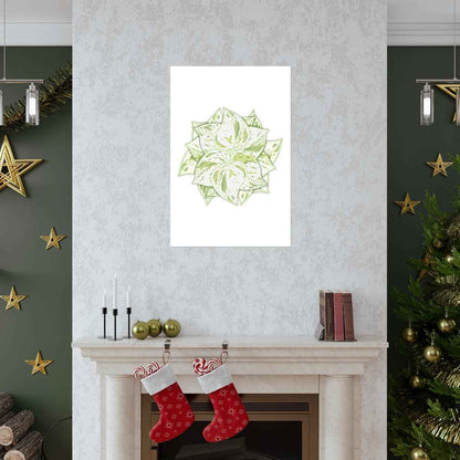 Snow Queen Pothos Botanical Print – Unframed Wall Art