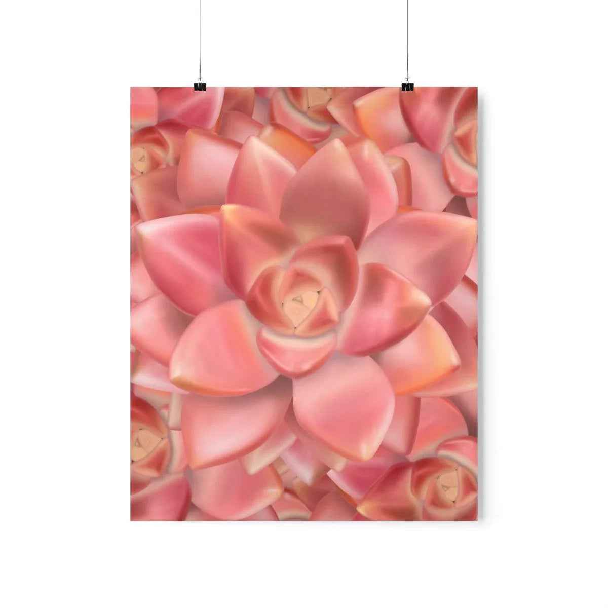 Graptosedum California Sunset Succulent Pattern Botanical Print – Unframed Wall Art