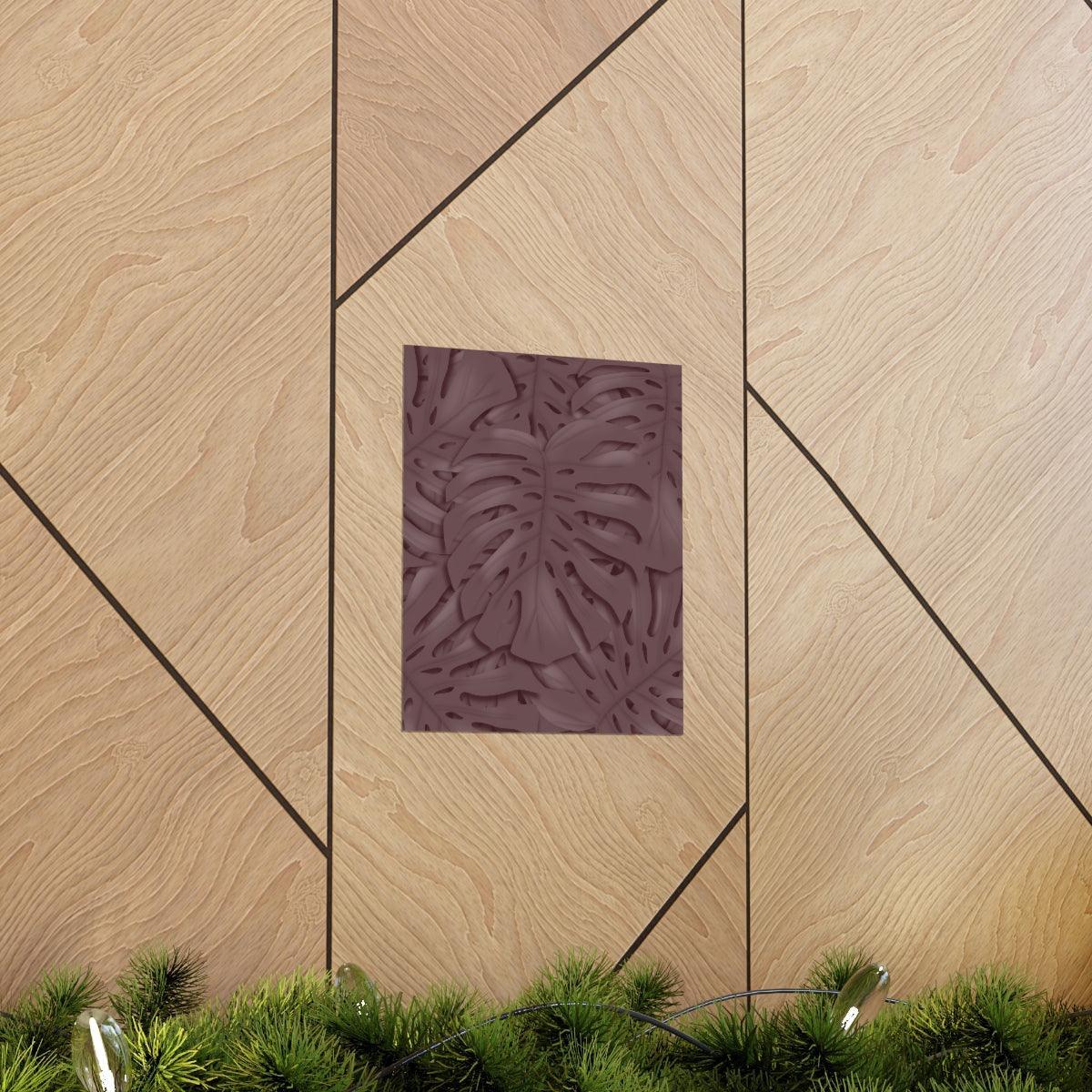 Merlot Monstera Botanical Print – Unframed Wall Art