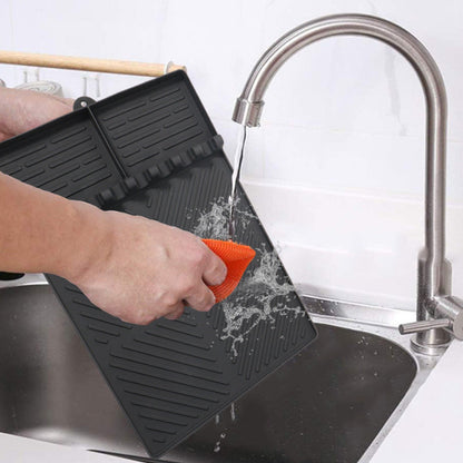 3 In 1 Grill Side Shelf Mat BBQ Grill Mat Tools Silicone Side Shelf Griddle Rest Roasting Pan Kitchen Counter