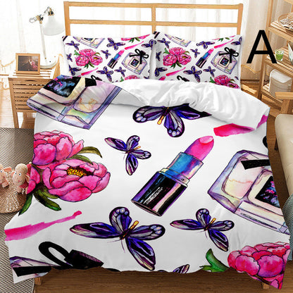 Butterfly Series Three-piece Bedding Quilt Cover Set