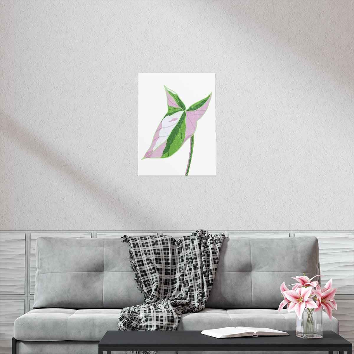 Syngonium Tricolor Botanical Print – Unframed Wall Art